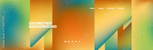 Colorful fluid gradient triangles and squares web site template. Vector Illustration For Wallpaper, Banner, Background, Card, Book Illustration, landing page