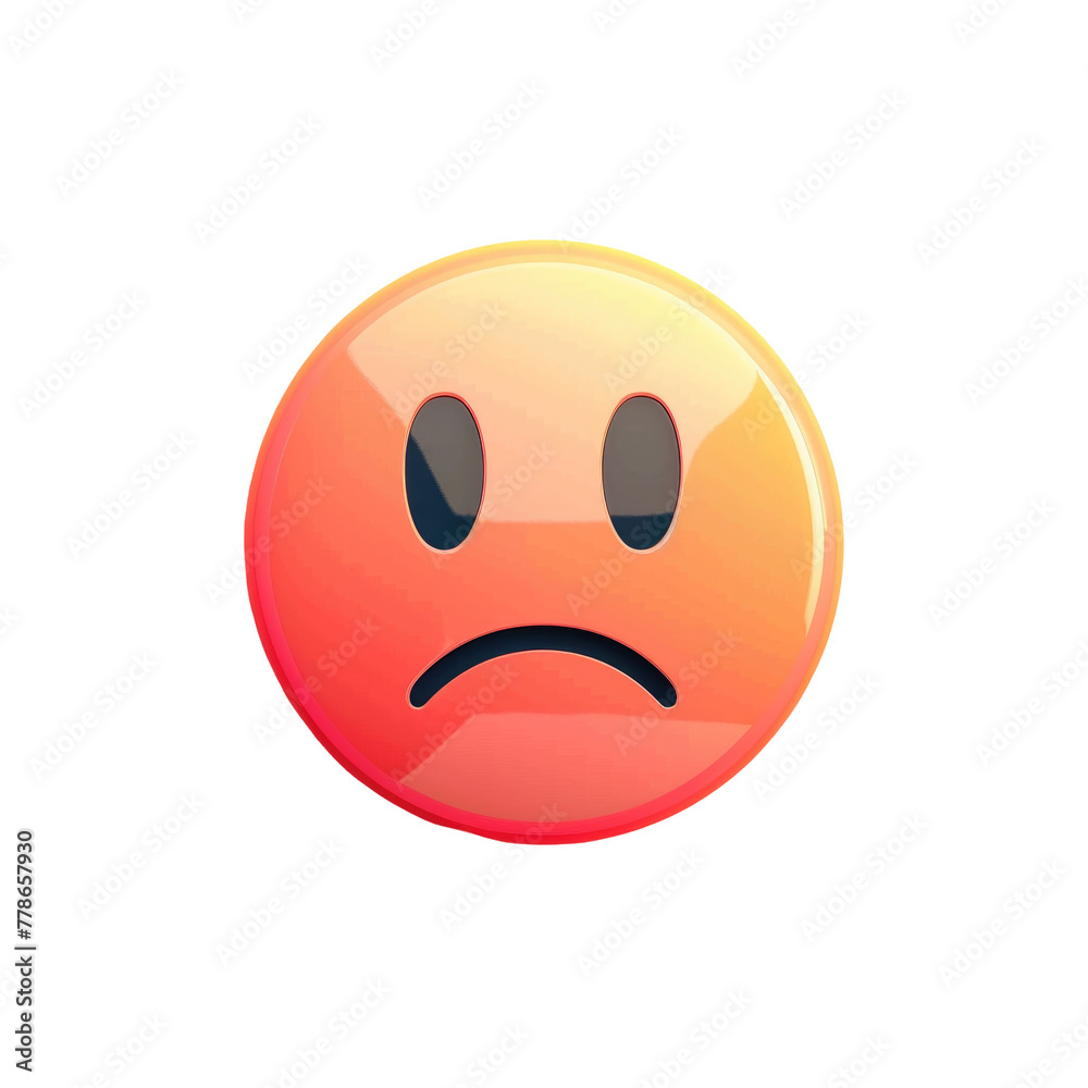 Fototapeta premium A close up of a sad face with a Transparent Background