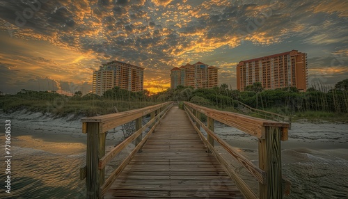 Myrtle Beach is a popular tourist destination known for its sandy shores, vibrant boardwalk, and family-friendly attractions photo