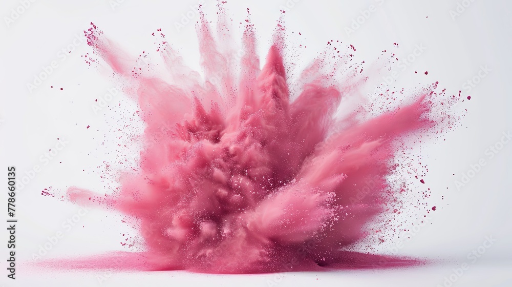 Colored pink powder explosion banner