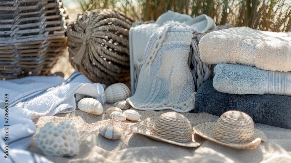 Bring the feeling of sandy beaches to life with towels embodying various terrains Bring the feeling of sandy beaches to life with towels embodying various terrains