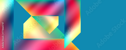 Colorful metallic geometric shapes. Vector Illustration For Wallpaper, Banner, Background, Card, Book Illustration, landing page