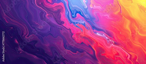 A closeup of a vibrant painting showcasing a mix of purple, violet, pink, and electric blue hues, resembling a geological phenomenon with intricate patterns and a world of its own