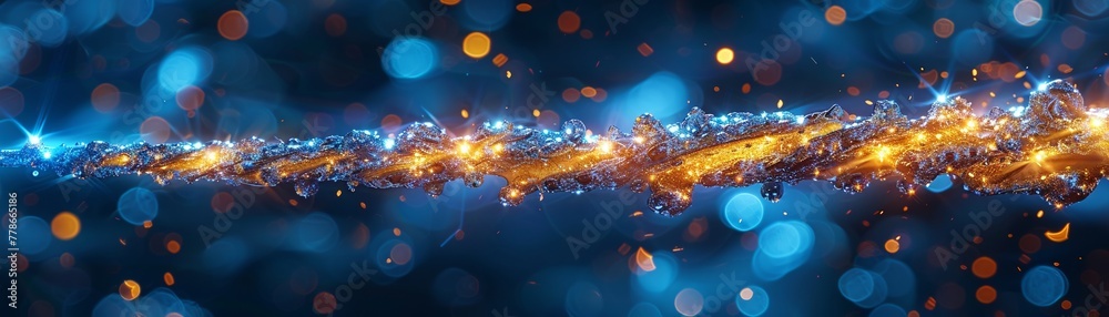 Fototapeta premium Sapphire encrusted staff core pulsing with lunar energy