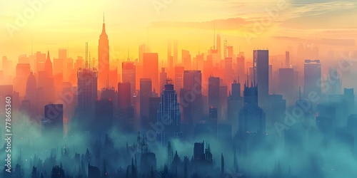 Smoggy dawn cityscape A Wake Up Call for Environmental Consciousness