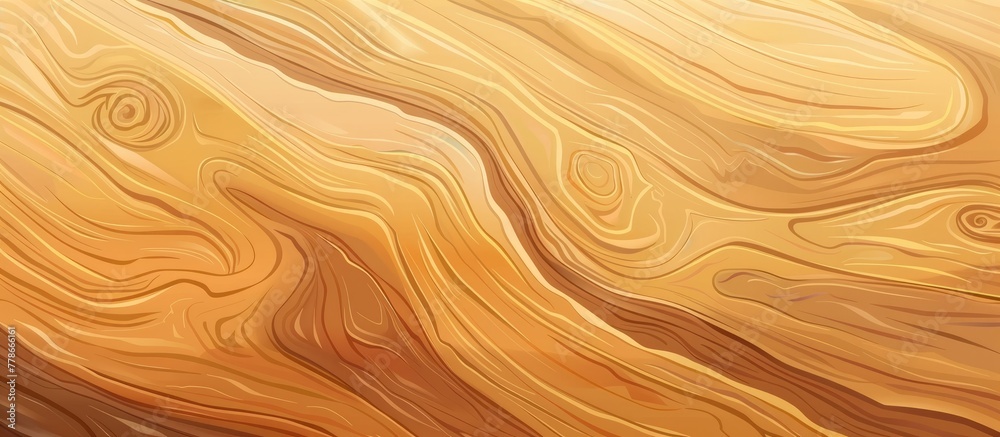 A closeup of a hardwood surface with a swirling pattern in amber and brown tones. The wood stain and varnish enhance the natural beauty of the plywood flooring A closeup of a hardwood surface with a swirling pattern in amber and brown tones. The wood stain and varnish enhance the natural beauty of the plywood flooring