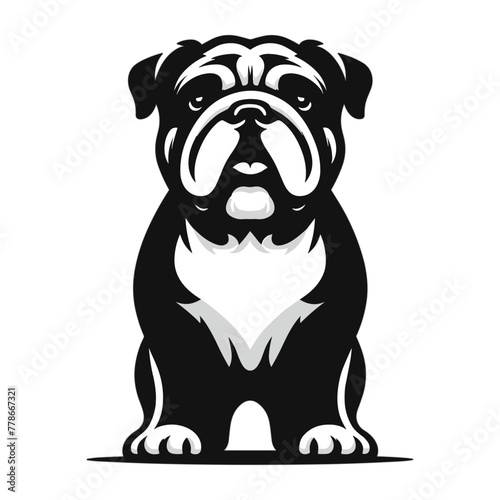 bulldog silhouette vector illustration