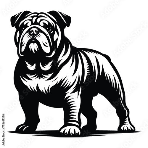 bulldog silhouette vector illustration