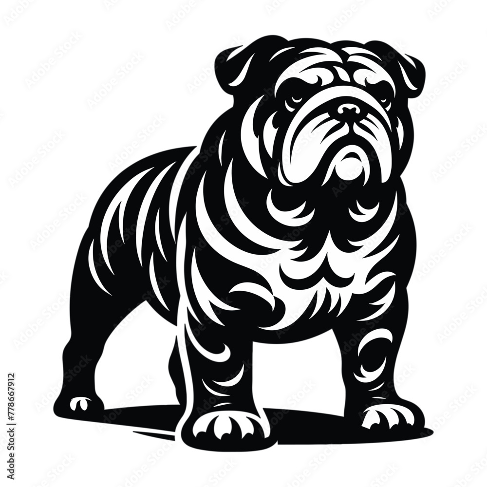 bulldog silhouette vector illustration bulldog silhouette vector illustration