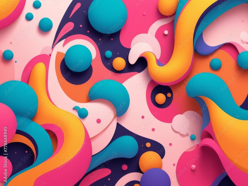 A vibrant liquid background creates a kaleidoscope of colors, captivating the eye. A vibrant liquid background creates a kaleidoscope of colors, captivating the eye.