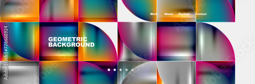 Circle triangle geometric web site page template. Vector Illustration For Wallpaper, Banner, Background, Card, Book Illustration, landing page