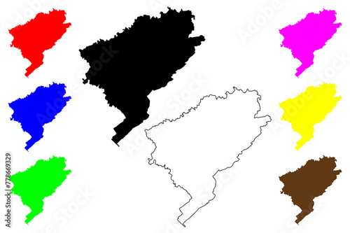 Doubs Department (France, French Republic, Bourgogne-Franche-Comte region, BFC) map vector illustration, scribble sketch Dubs map