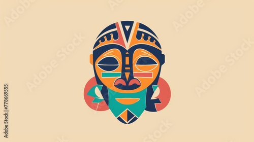 Ethnic African mask on simple background 