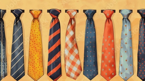 Assortment of Colorful and Patterned Neckties Representing Past Father s Day