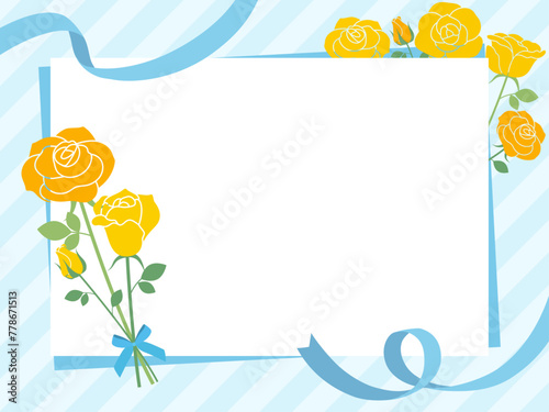 黄色い薔薇デザイン父の日ギフトバナー_ベクターイラスト