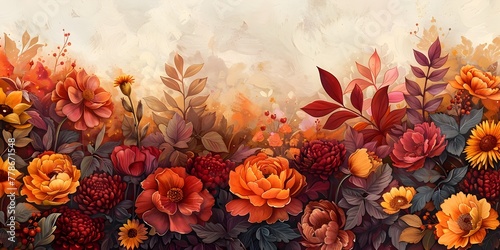 Vibrant Autumn Floral and Foliage Celebrating the Beauty of the Fall Season