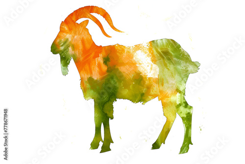 water colour eid ul adha goat on white background