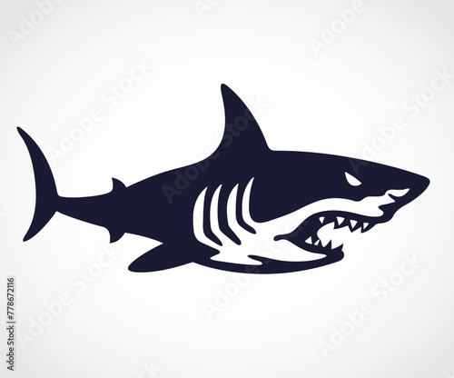 shark cartoon simple logo design