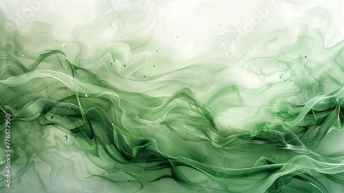 Green and White Abstract Painting on a Wall