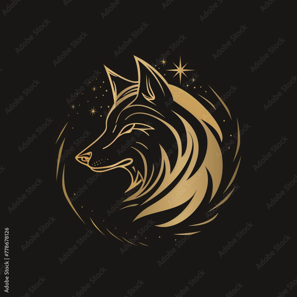 Fototapeta premium Starry Wolf Logo
