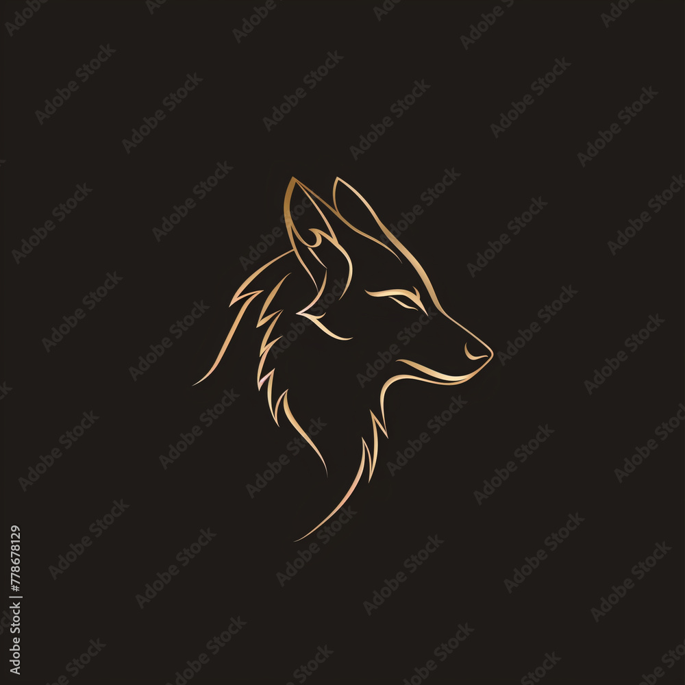 Stylized Wolf Outline Logo