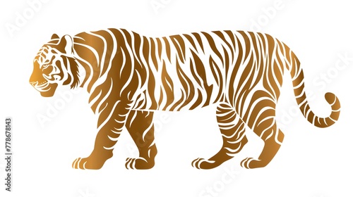 tiger silhouette on white background. Year of the tiger. photo