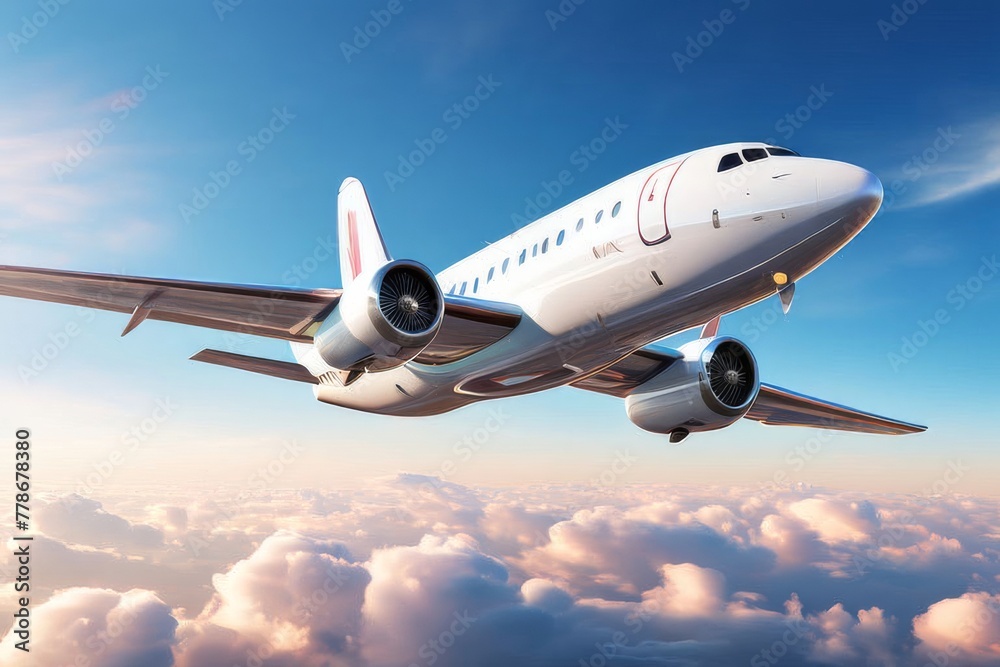 Fototapeta premium taking off from modern city in the airport