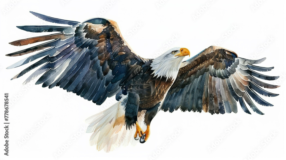 Obraz premium Eagle in watercolour Isolated on white background.