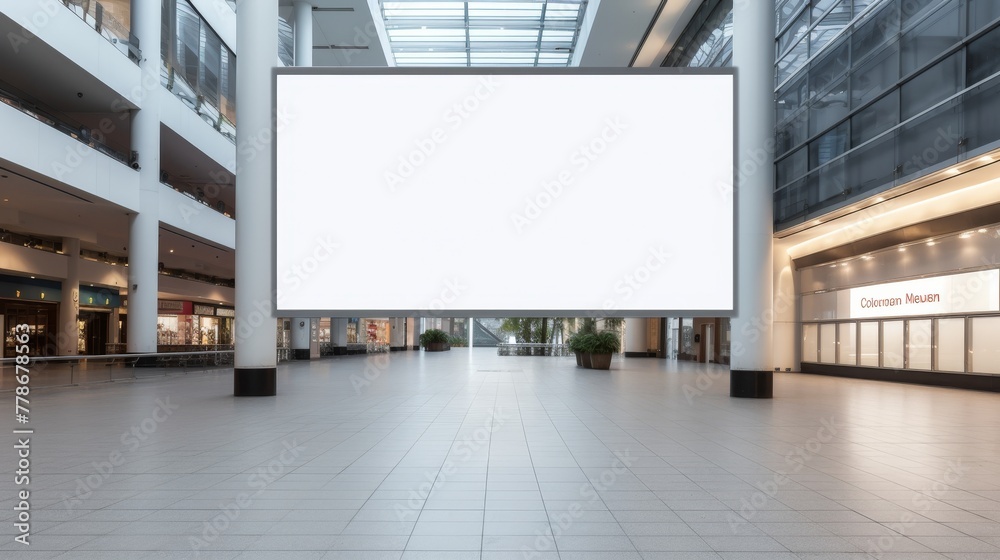  Empty billboard in busy mall potential for advertising 