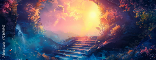 mystical portal opening to a fantastical realm  painted in the enchanting style of watercolor.