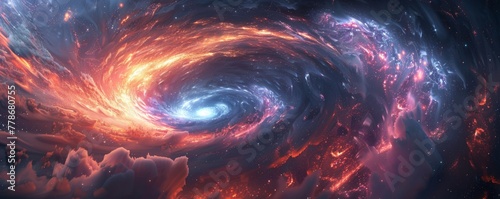 Time travel portal opening swirling vortex