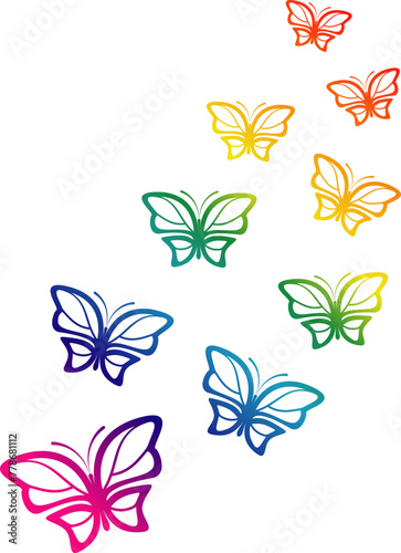 Background of butterfly flying  isolate vector illustration
