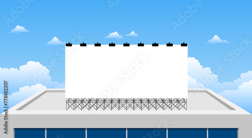 blank white billboard on building in the city