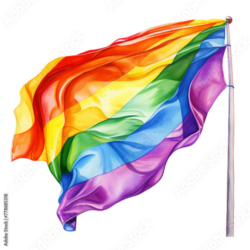 illustration of Rainbow flag  Isolated on transparent PNG background  Generative ai