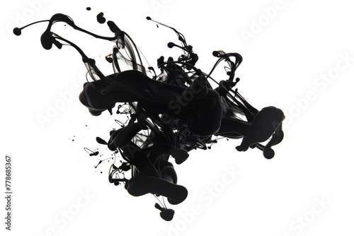 Spectacular splash of black ink photo