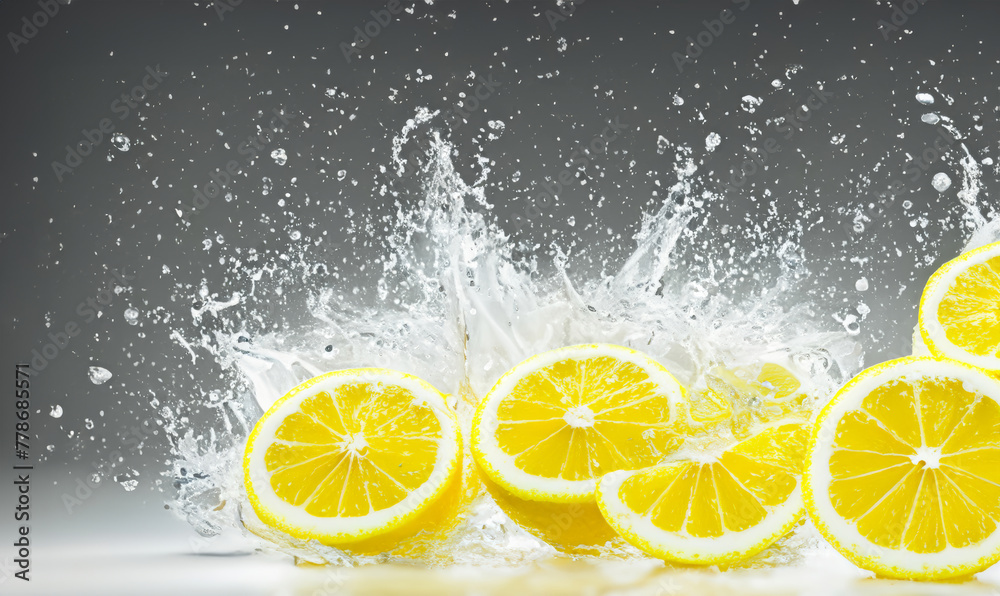 lemon and water splash