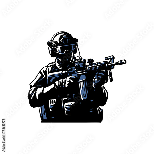 stencil silhouette special forces swat photo