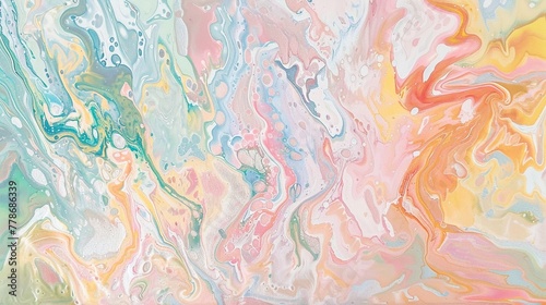 Pastel marbling wonder, an oil and acrylic paint daydream photo