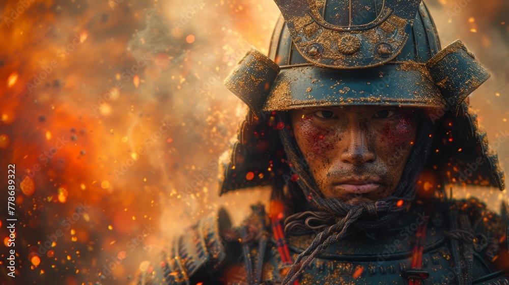 a close up of a person wearing a helmet with fire coming out of the back of his head and a fire in the background. a close up of a person wearing a helmet with fire coming out of the back of his head and a fire in the background.