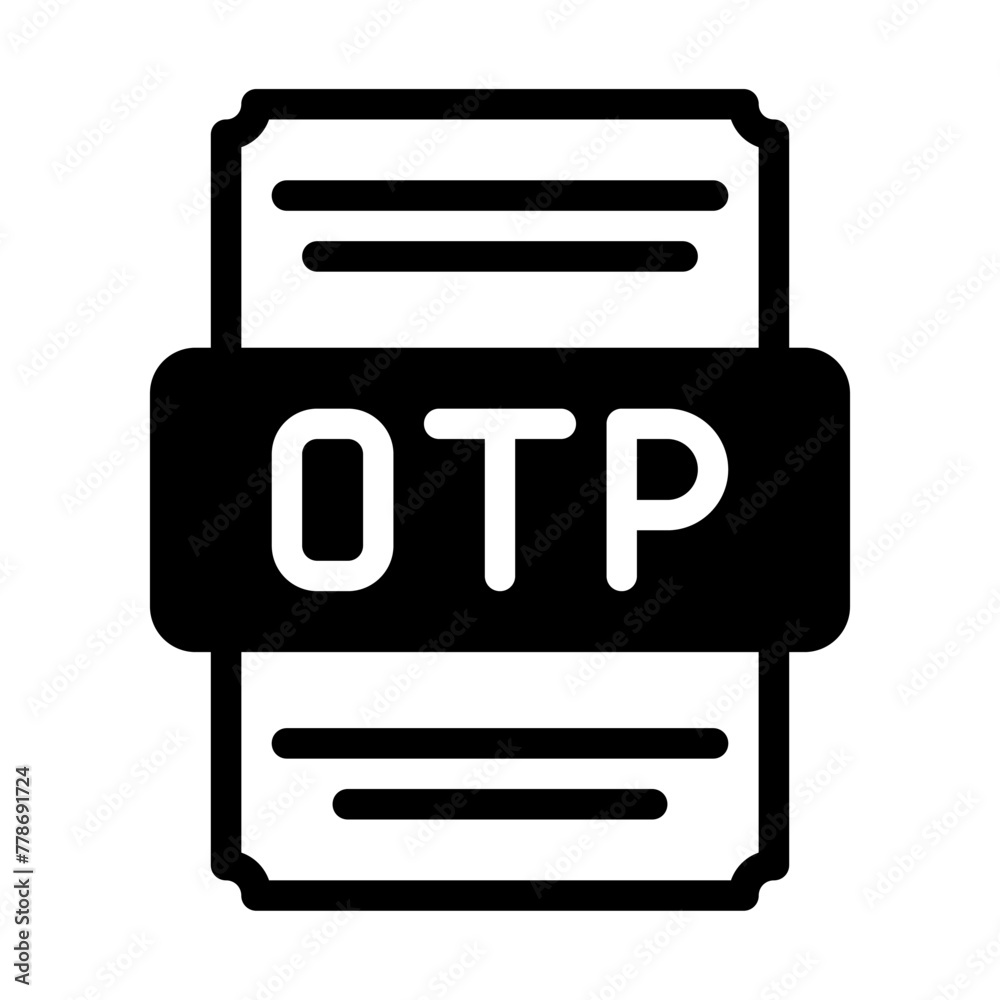 Otp spreadsheet file icon with black fill design. vector illustration. Otp spreadsheet file icon with black fill design. vector illustration.