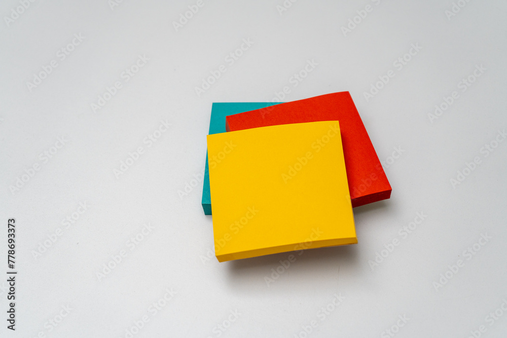 Adhesive note on white background Adhesive note on white background