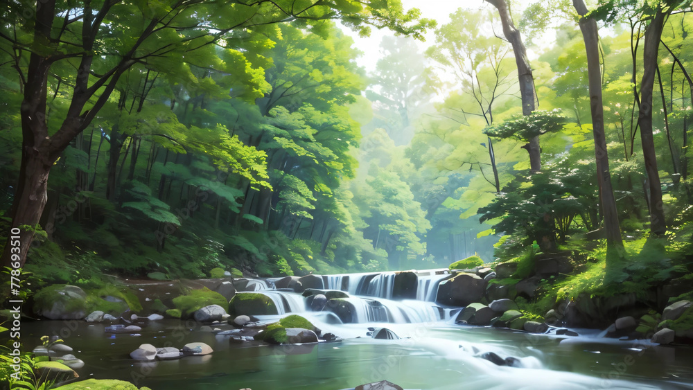 Obraz premium waterfall in the forest