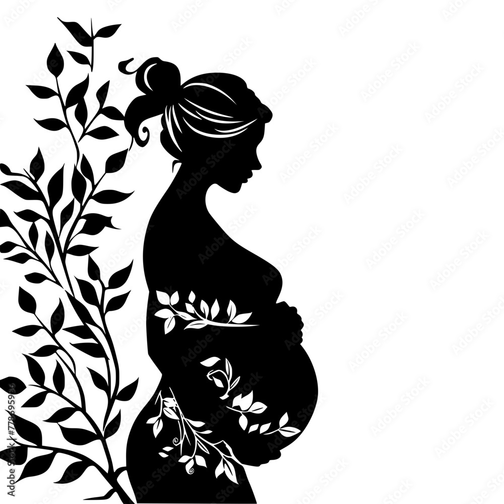 Elegant Pregnant Woman Silhouette with Long Hair , A striking silhouette of a side-profile pregnant woman, embodying calm and anticipation.
Elegant Pregnant Woman Silhouette with Long Hair , A striking silhouette of a side-profile pregnant woman, embodying calm and anticipation.