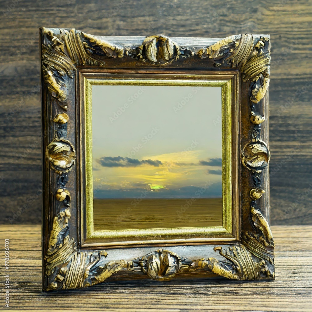 gold frame.a vintage-inspired digital photo frame design reminiscent of ...