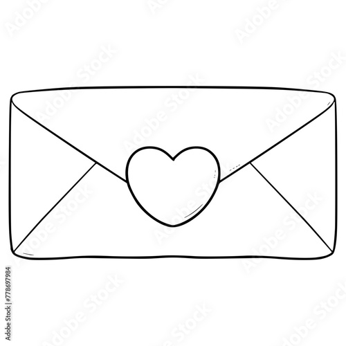 love letter illustration hand drawn outline vector