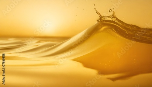 cooking oil wave splashing or petrol liquid background orange wave banner with free place for text