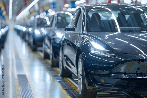 Cars Moving Along an Assembly Line