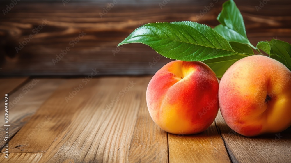 Fresh fruits of juicy peach on a wooden background. Autumn harvest, gardening. Fresh fruits of juicy peach on a wooden background. Autumn harvest, gardening.