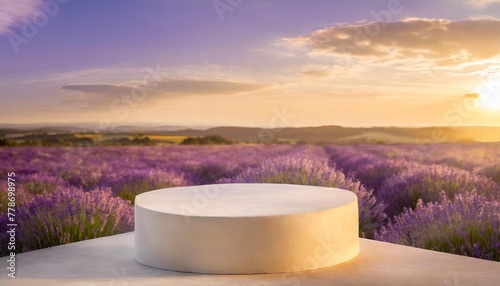 ethereal alabaster podium muted lavender for serene product display