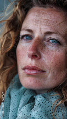 Young woman closeup portrait